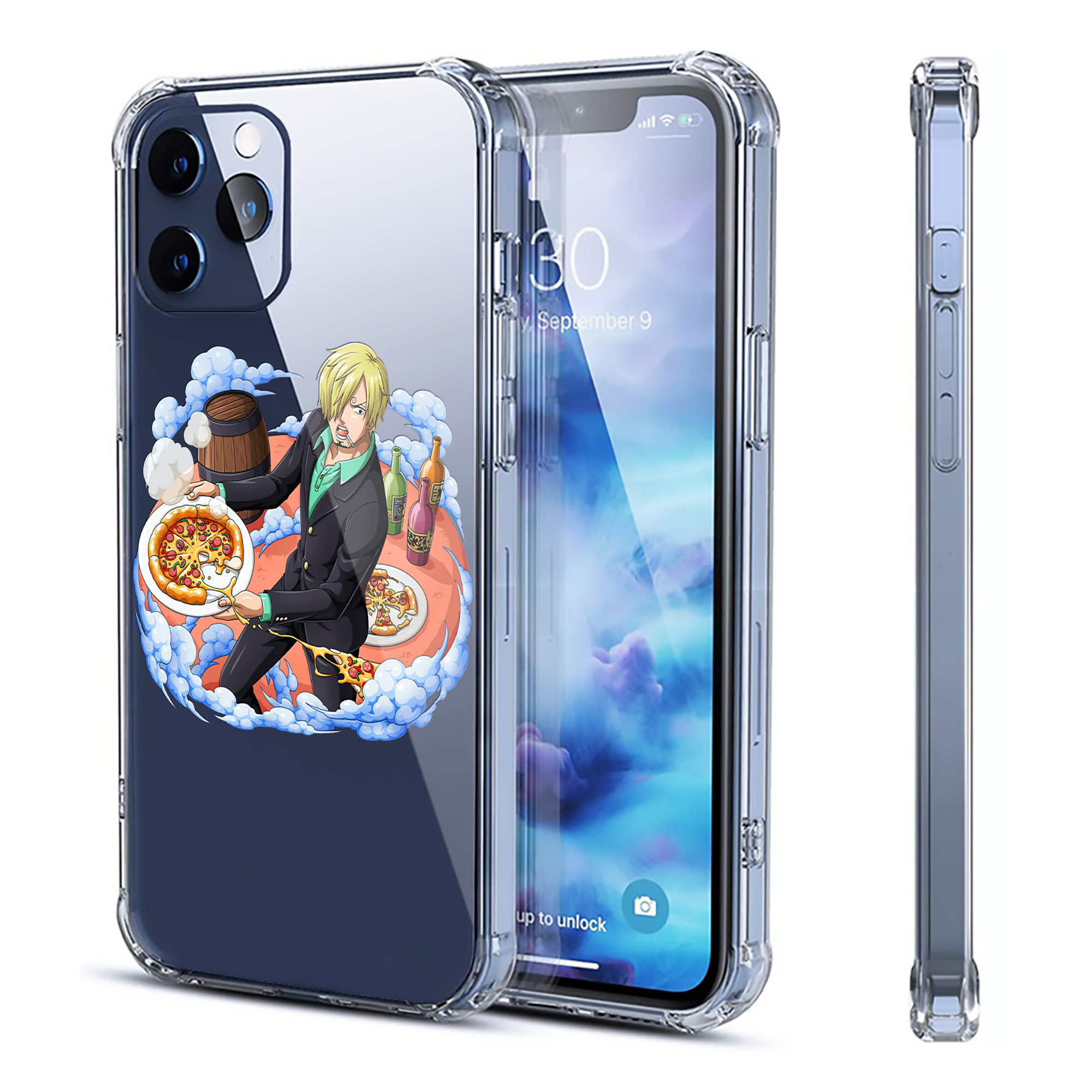 （画像用） ワンピース サンジ ONE PIECE Sanji 【iPhone 12シリーズ対応】透明スマホケース（クリアソフトケース）